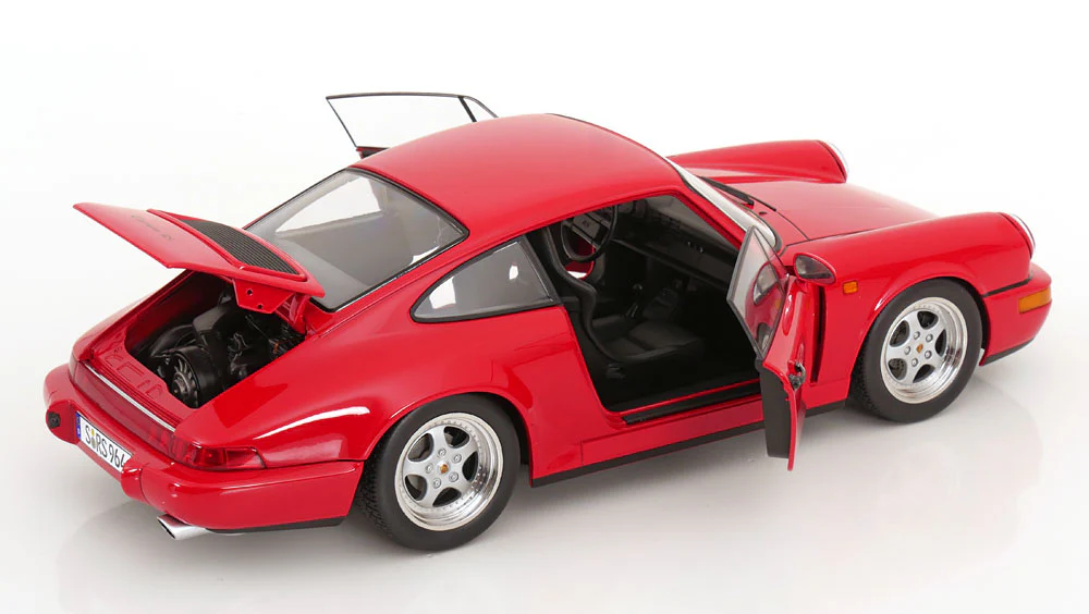 KK Scale 1992 Porsche 911 (964) RS Coupe w/ Speedline Wheels Guards Red 1:12 - Image 3