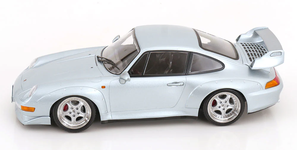 KK Scale 1996 Porsche 911 993 GT2 w/ Speedline Wheels Silver 1:18 - Image 3