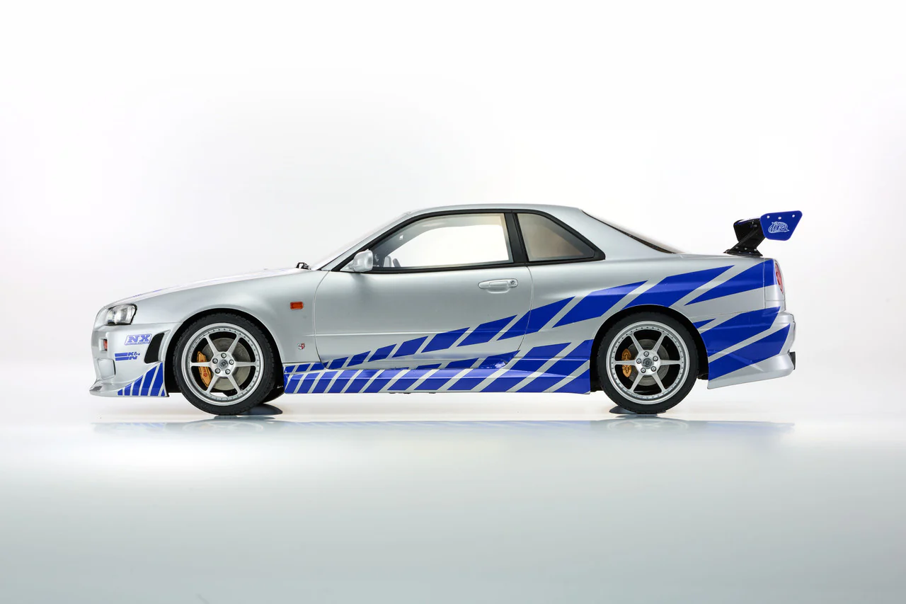Kyosho 1999 Nissan Skyline GT-R (R34) "2 Fast 2 Furious" Silver & Blue 1:12 - Image 3