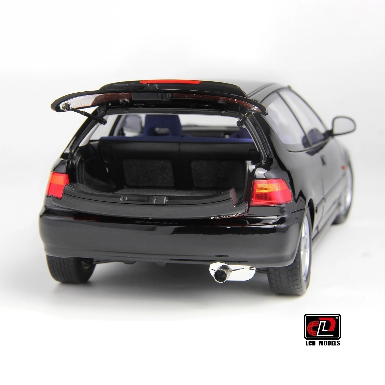 LCD 1993 Honda Civic SiR II EG6 V-Tech Hatchback Black w/ Scissor Lift 1:18 - Image 5