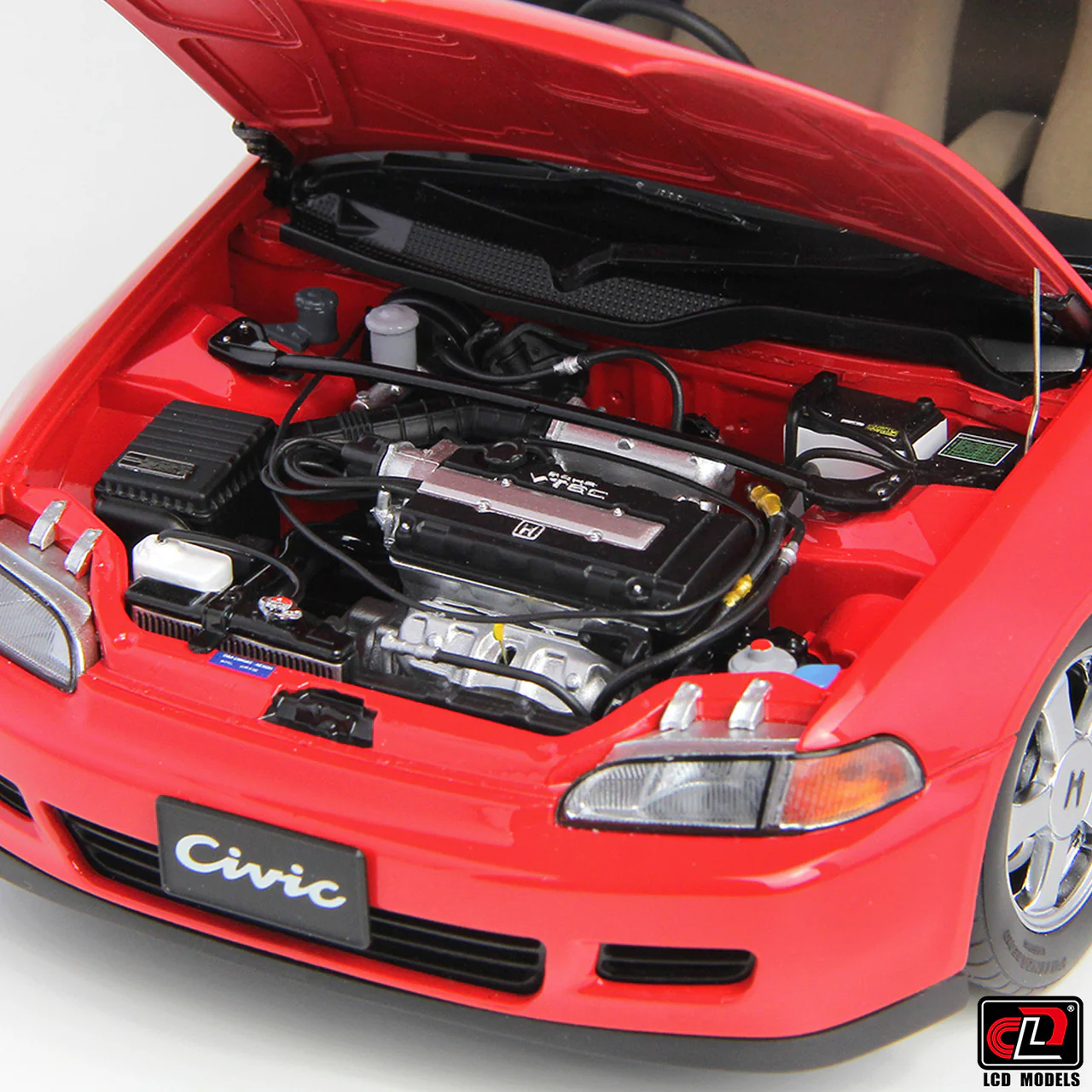 LCD 1993 Honda Civic SiR II EG6 V-Tech Hatchback Red 1:18 - Image 7