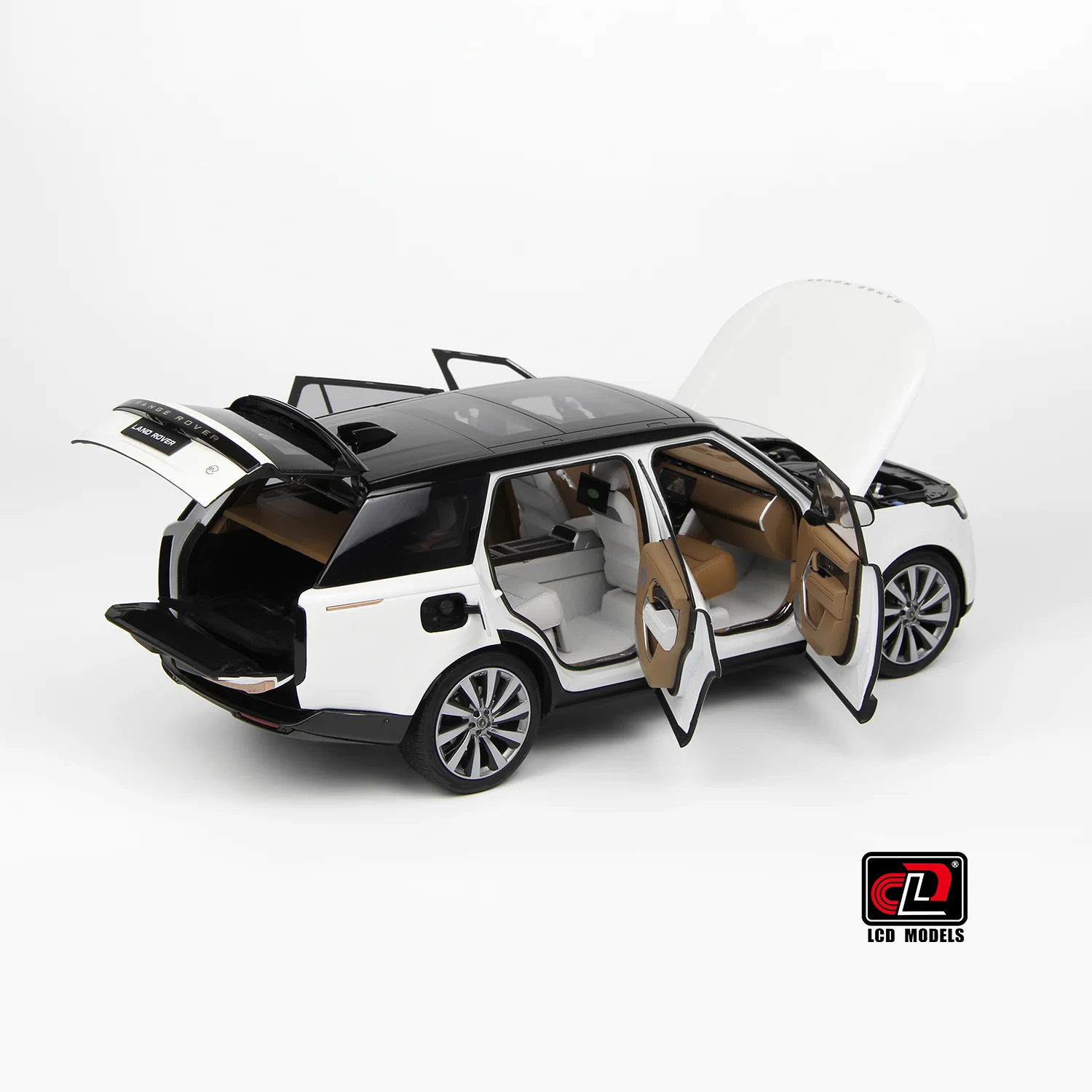 LCD 2022 Land Rover Range Rover SV Serenity White w/ Black Roof 1:18 - Image 10