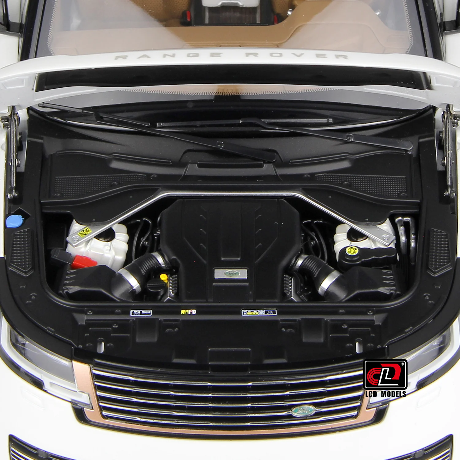 LCD 2022 Land Rover Range Rover SV Serenity White w/ Black Roof 1:18 - Image 11