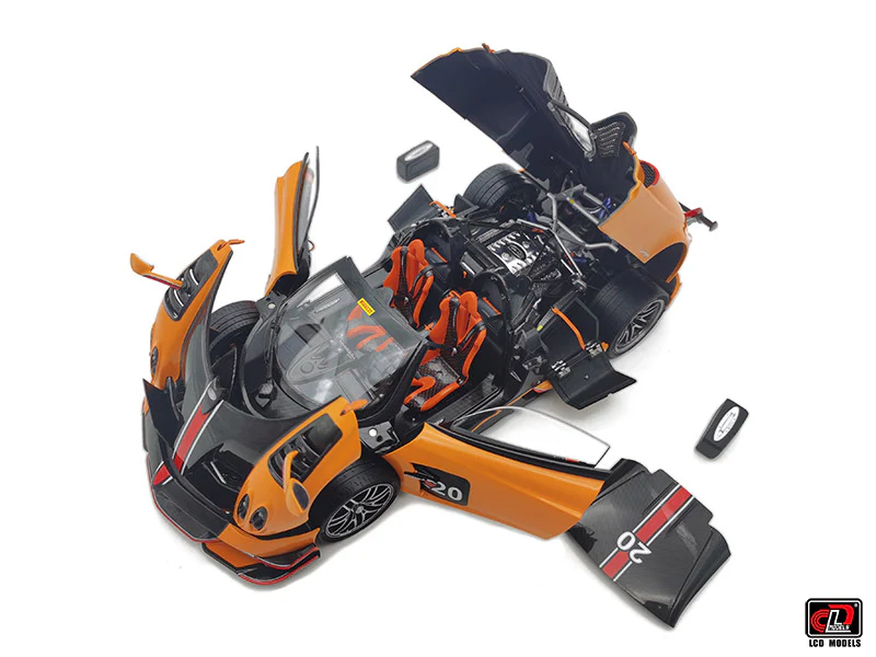 LCD Pagani Huayra BC Roadster Orange & Carbon 1:18 - Image 17