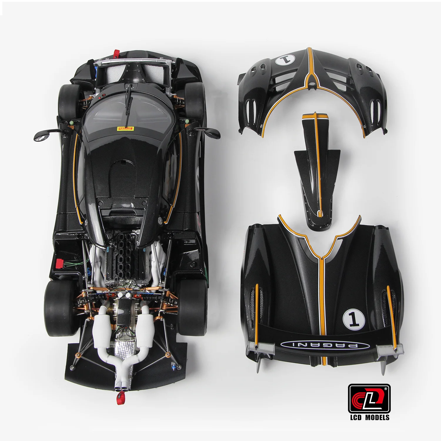 LCD Pagani Huayra R Pearl Black Carbon 1:18 - Image 13
