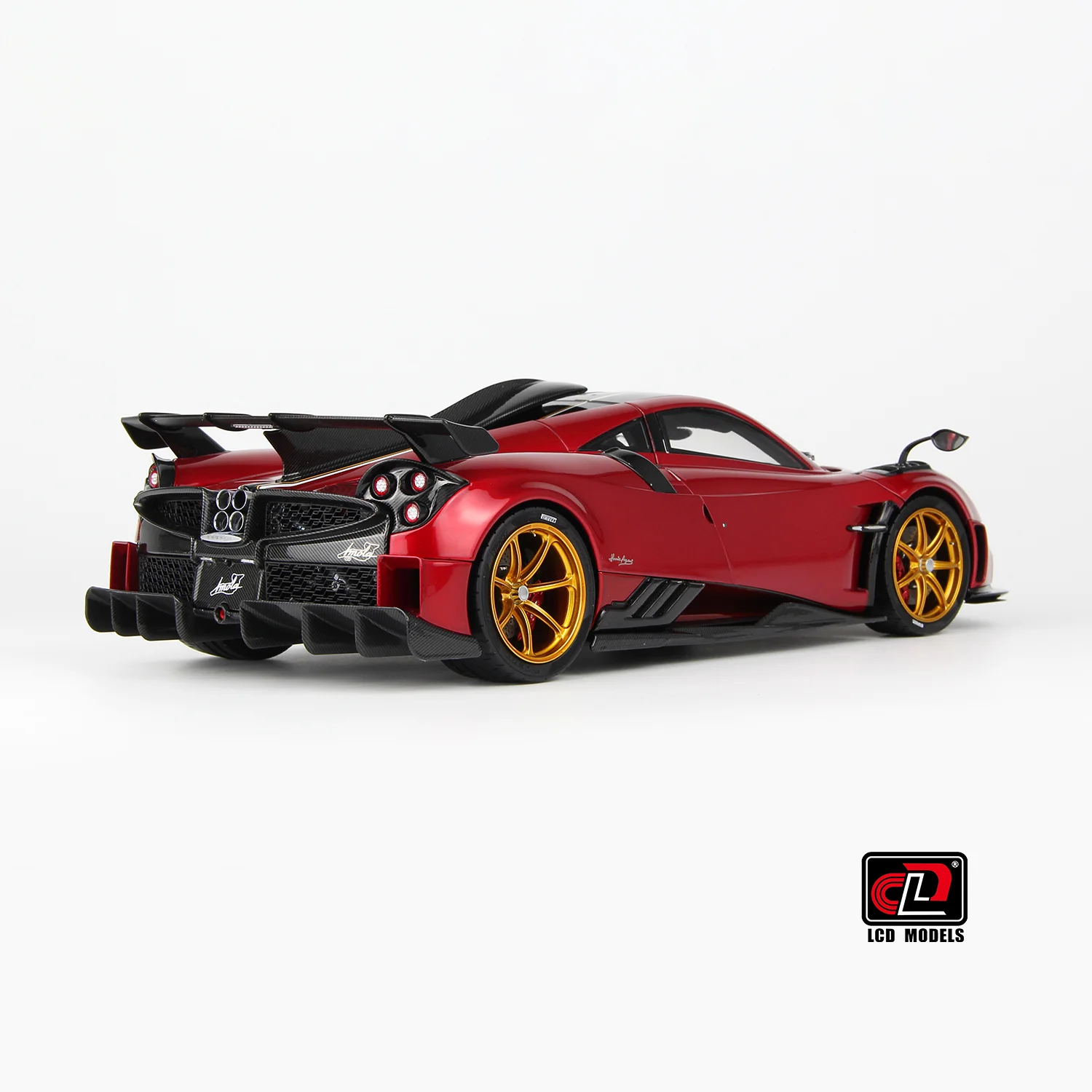 LCD 2020 Pagani Imola Red w/ Gold Wheels 1:18 - Image 17