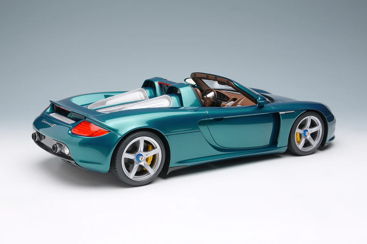 Make Up Co., Ltd / Eidolon 2004 Porsche Carrera GT Turquoise Green Metallic WITH DISPLAY 1:18 - Image 5