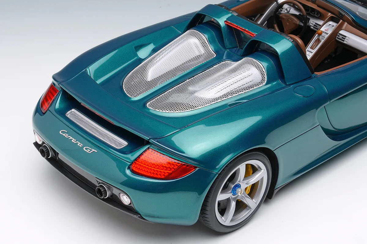 Make Up Co., Ltd / Eidolon 2004 Porsche Carrera GT Turquoise Green Metallic WITH DISPLAY 1:18 - Image 8
