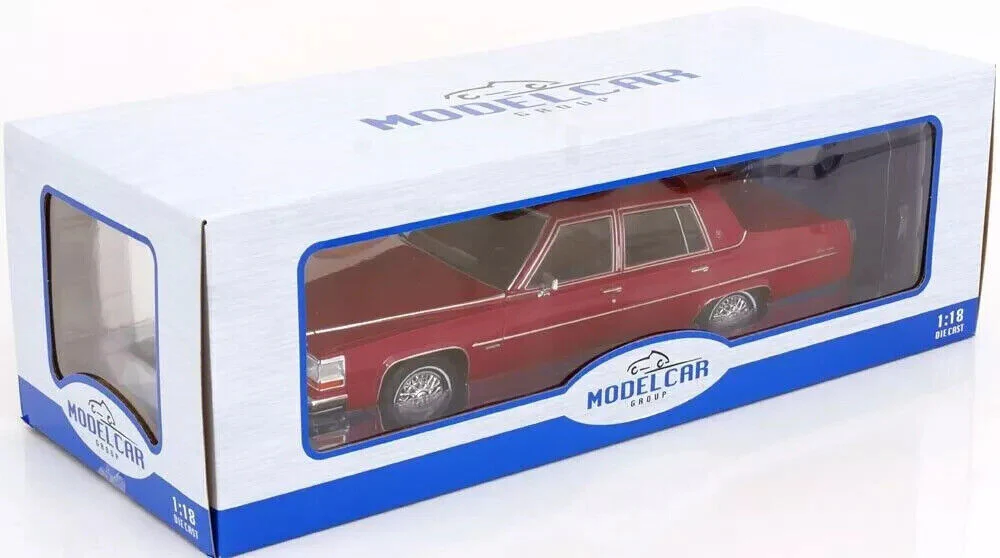 MCG 1982 Cadillac Fleetwood Brougham Dark Red Metallic 1:18 - Image 3