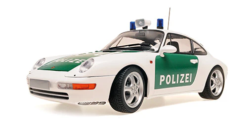 Minichamps 1993 Porsche 911 (993) Carrera German Polizei White 1:18 - Image 3