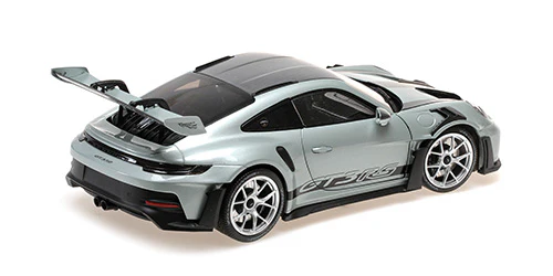 Minichamps 2023 Porsche 911 992 GT3 RS w/ Weissach Package Silver 1:18 - Image 2