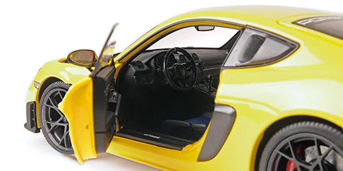Minichamps 2024 Porsche 718 Cayman GT4 RS w/ Weissach Package Racing Yellow 1:18 - Image 6