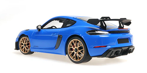 Minichamps 2024 Porsche 718 Cayman GT4 RS w/ Weissach Package Shark Blue 1:18 - Image 4