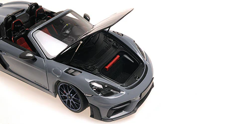 Minichamps 2024 Porsche 718 Cayman Spyder RS w/ Weissach Package Arctic Grey 1:18 - Image 5