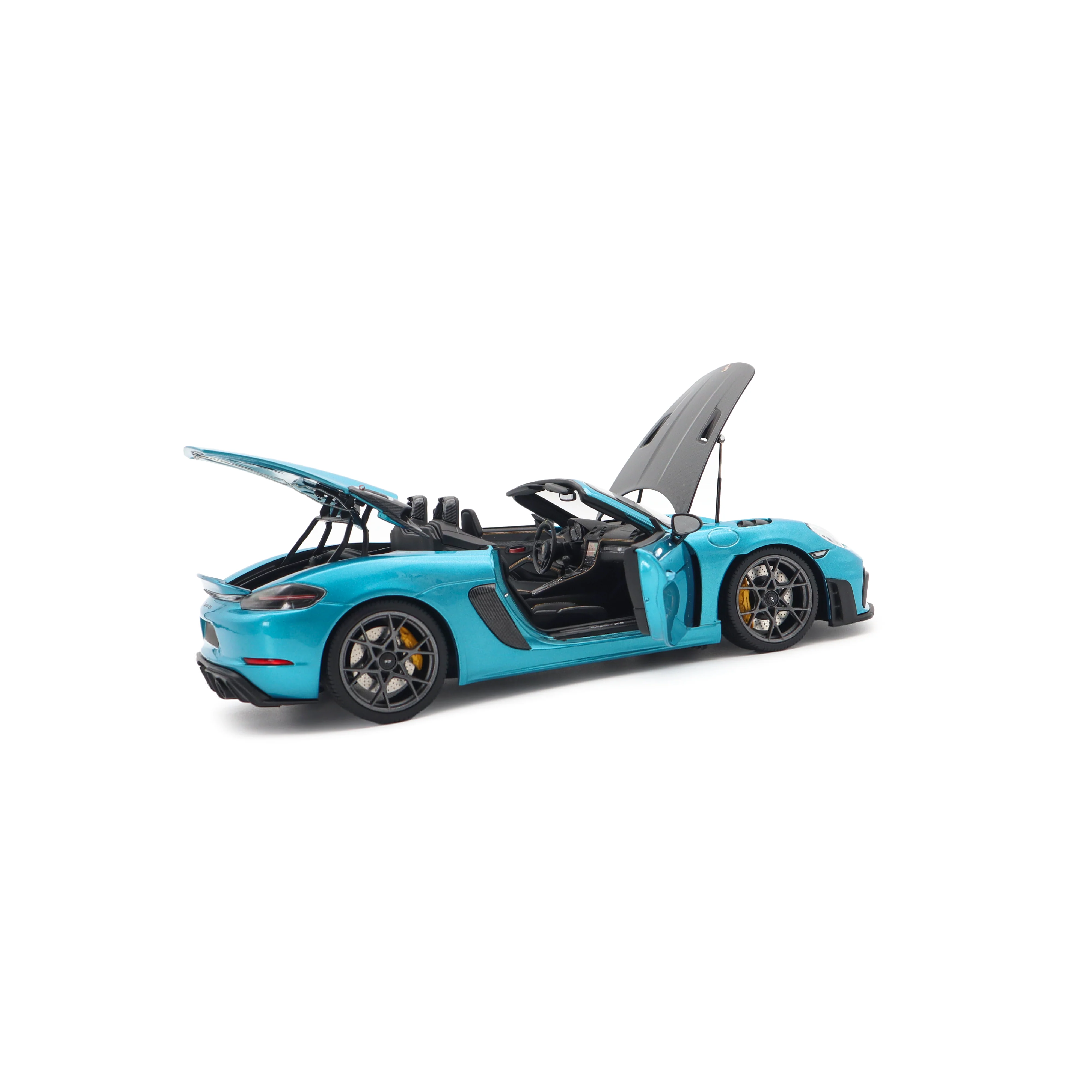 Minichamps 2024 Porsche 718 Cayman Spyder RS w/ Weissach Package Ipanema Blue 1:18 - Image 14
