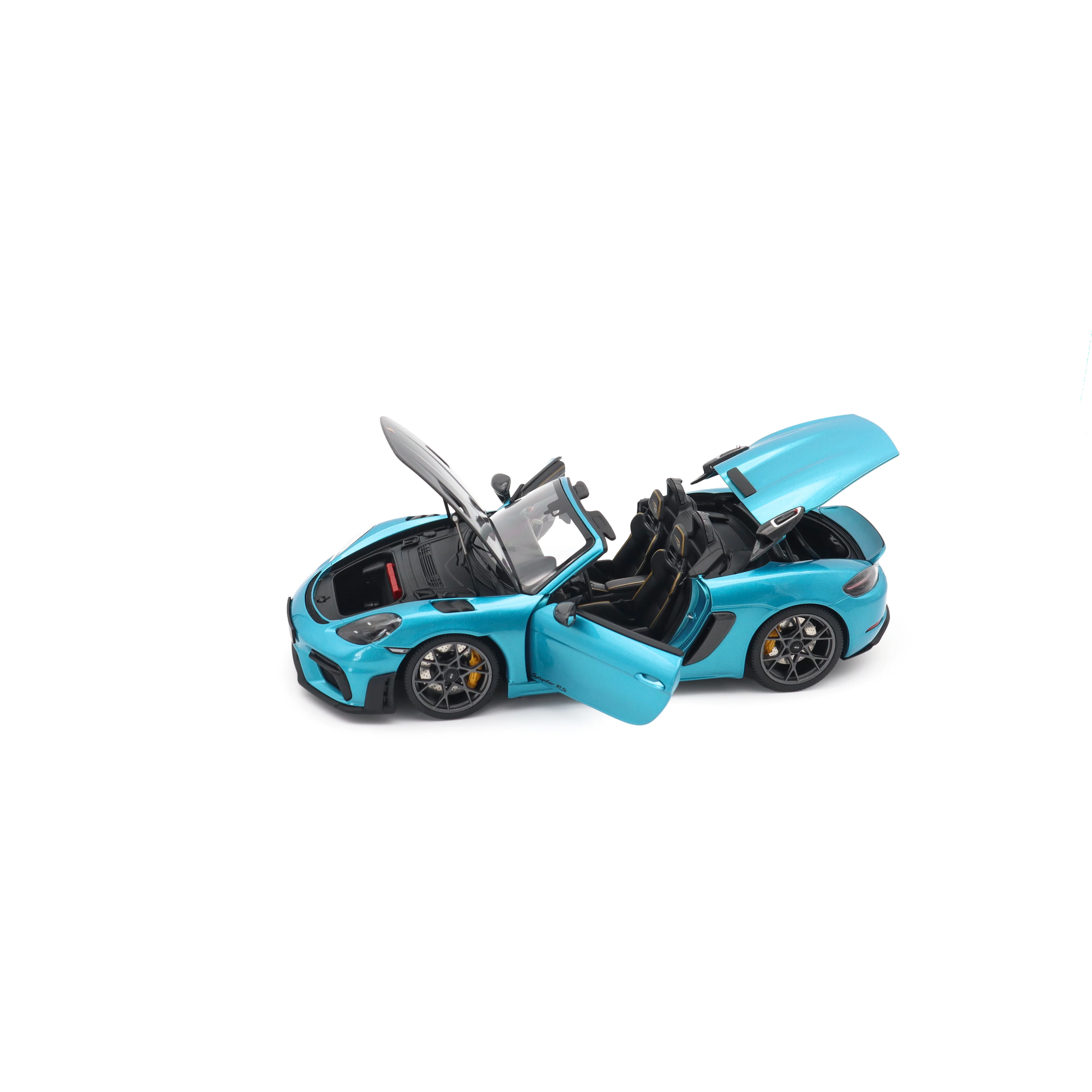 Minichamps 2024 Porsche 718 Cayman Spyder RS w/ Weissach Package Ipanema Blue 1:18 - Image 3