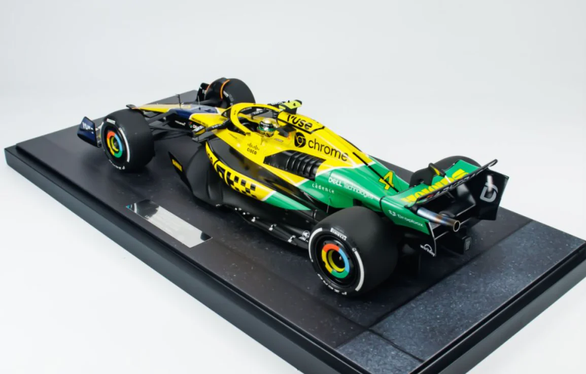 Minichamps Mclaren F1 Team MCL38 #4 Yellow L. Norris Monaco GP 2024 1:12 - Image 2