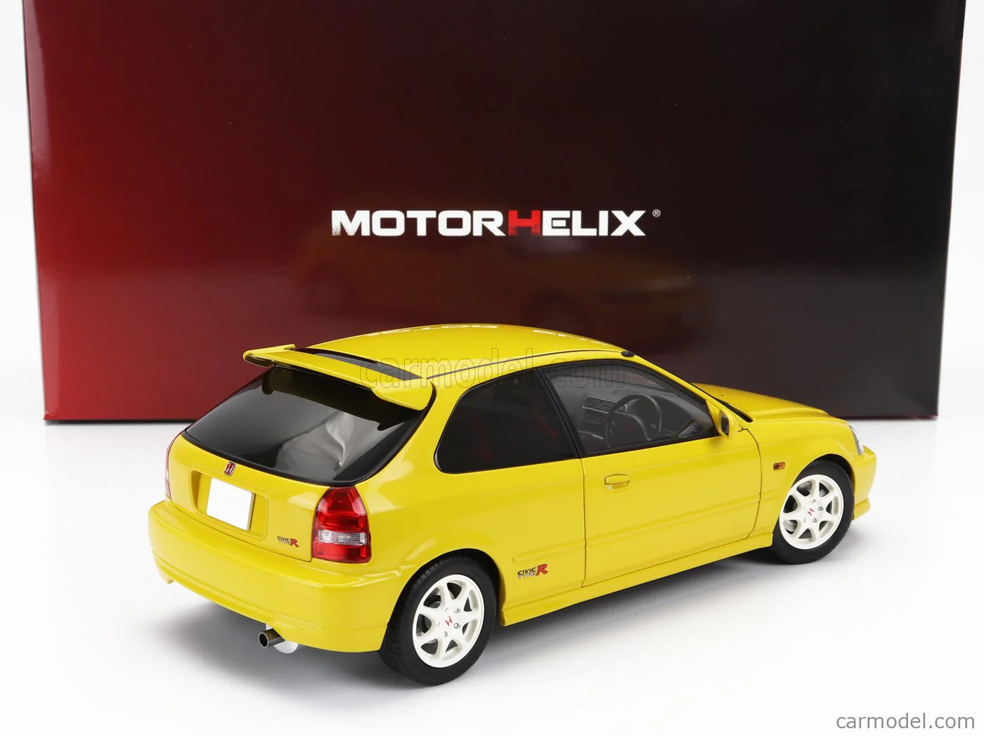 Motorhelix 1999 Honda Civic EK9 Hatchback Sunlight Yellow w/ B16 Engine 1:18 LIMITED - Image 3