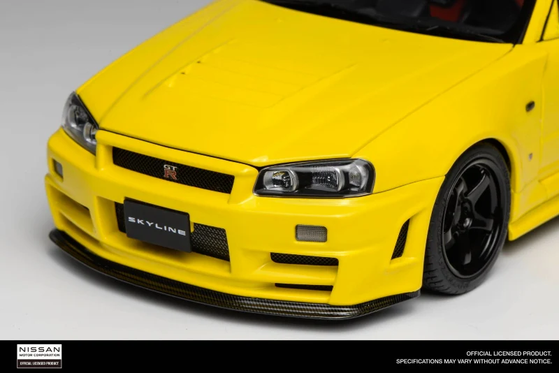 Motorhelix 1999 Nissan Skyline GT-R R34 (BNR34) RHD "Customized Version" Yellow 1:18 - Image 11