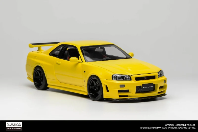 Motorhelix 1999 Nissan Skyline GT-R R34 (BNR34) RHD "Customized Version" Yellow 1:18 - Image 5