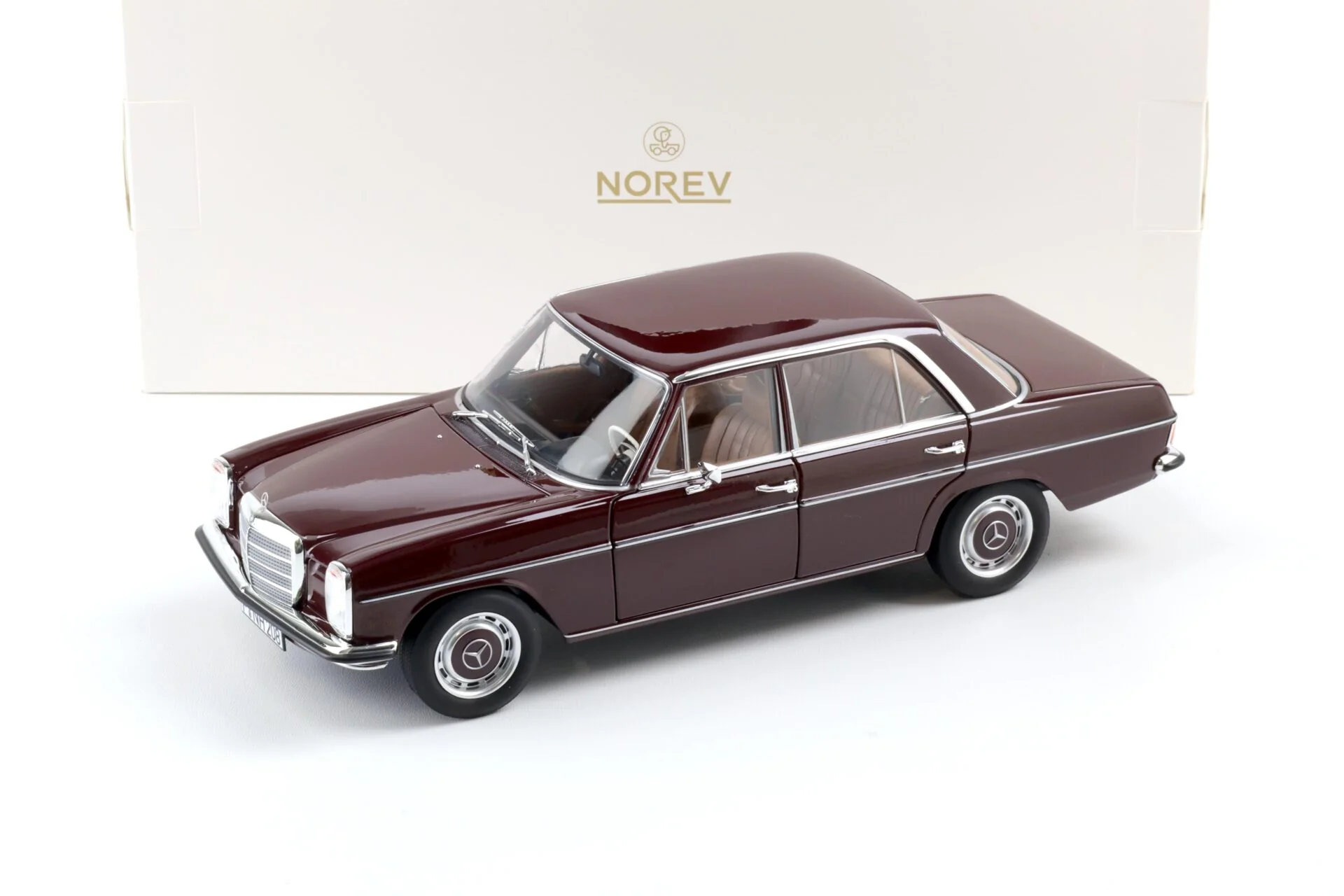 Norev 1968 Mercedes-Benz 200 (W115) Sedan Dark Red Brown 1:18