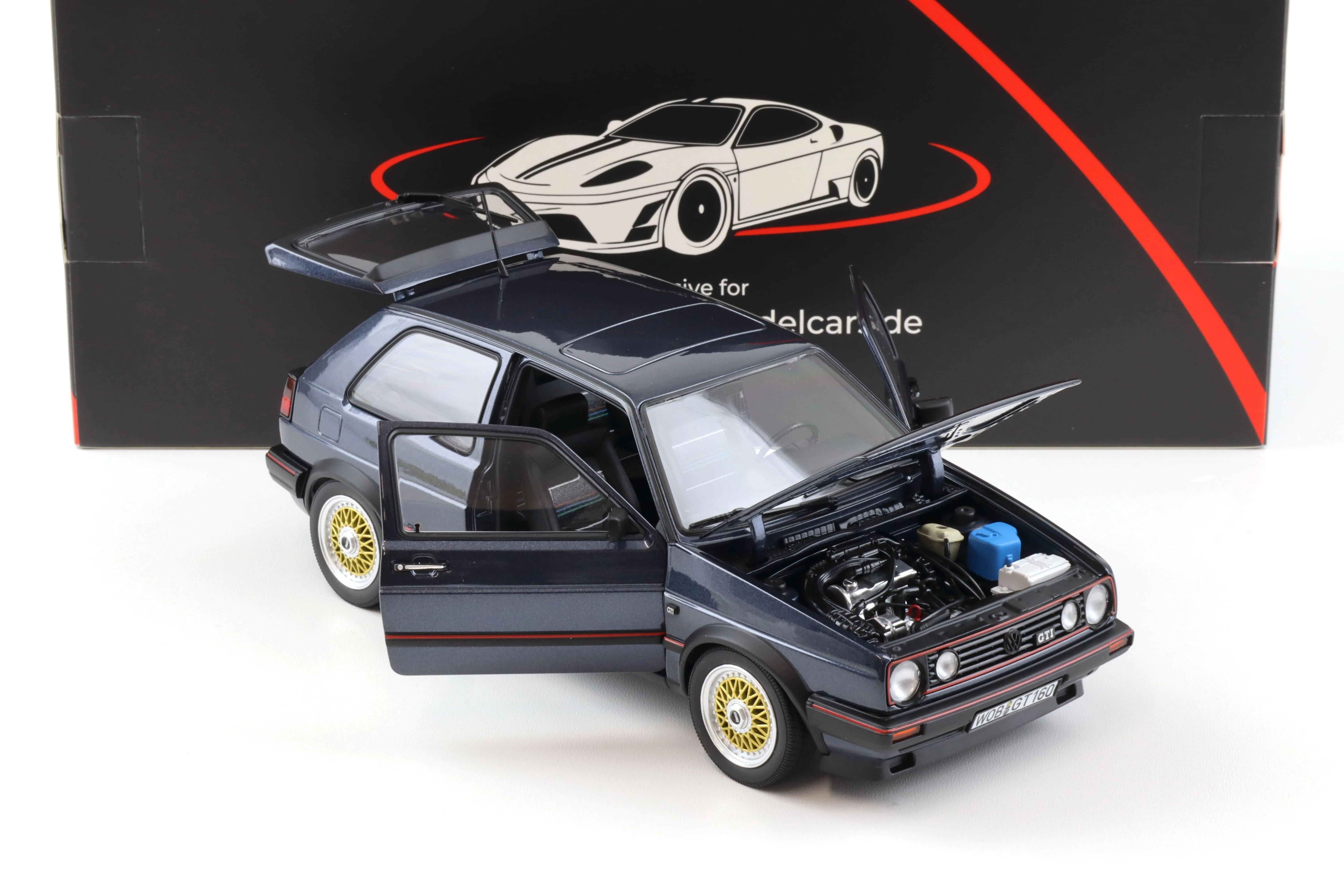 Norev 1988 Volkswagen Golf MK II GTI Helios Blue Metallic 1:18 - Image 3