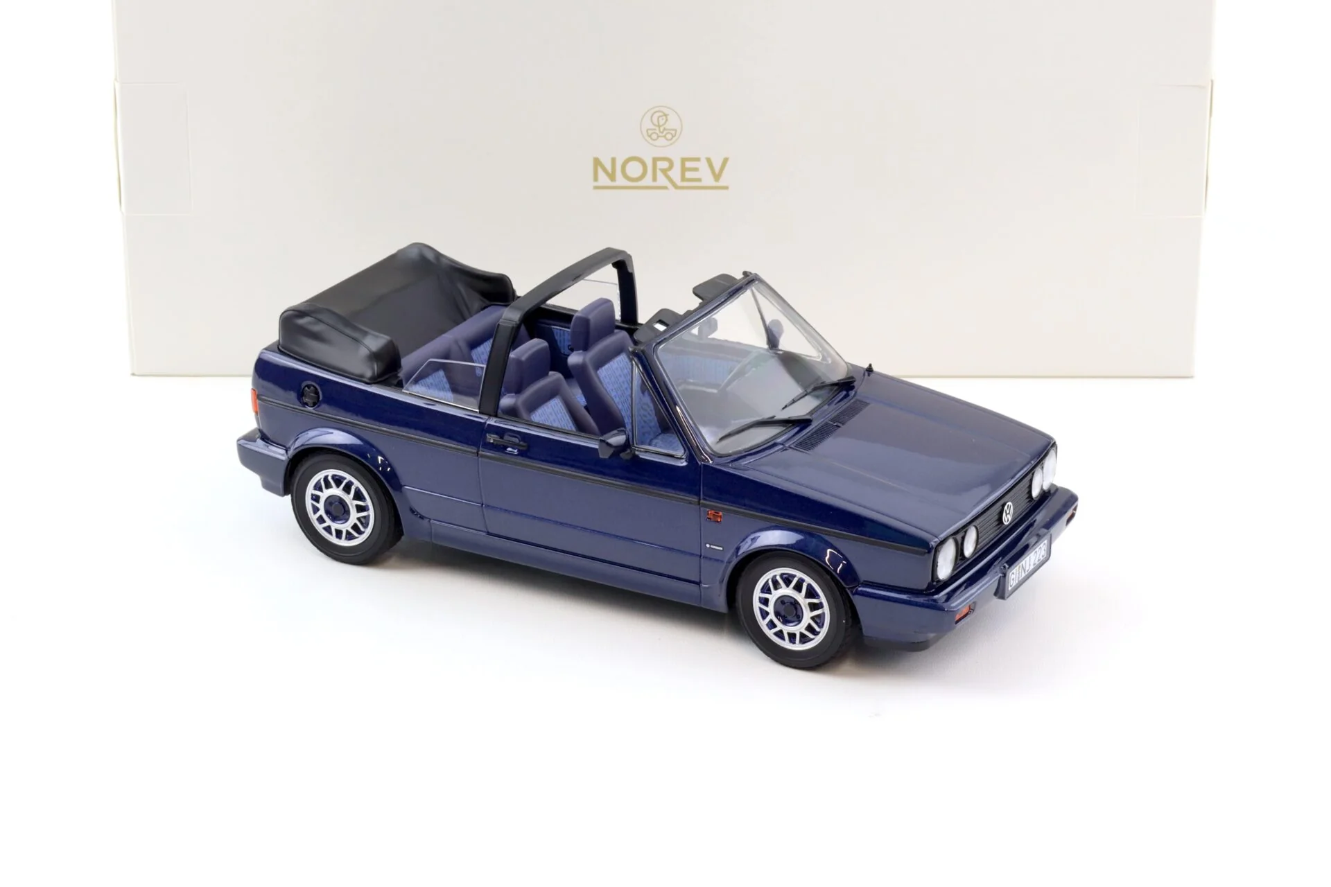 Norev 1992 Volkswagen Golf MK I Cabriolet Inca Blue 1:18 - Image 2