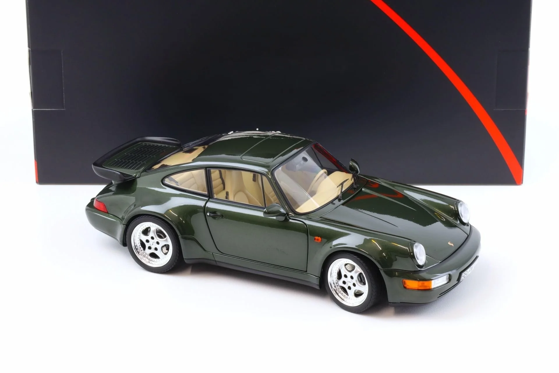 Norev 1993 Porsche 911 964 Turbo 3.6 Coupe Oak Metallic Green 1:18 - Image 2