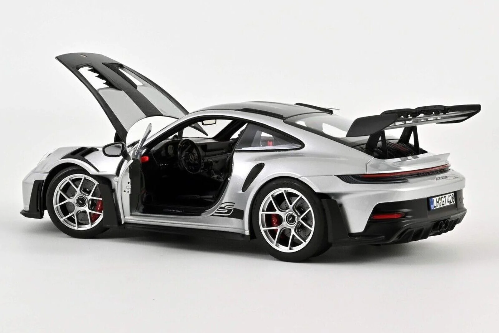 Norev 2022 Porsche 911 992 GT3 RS w/ Weissach Package GT Silver Metallic 1:18 - Image 2