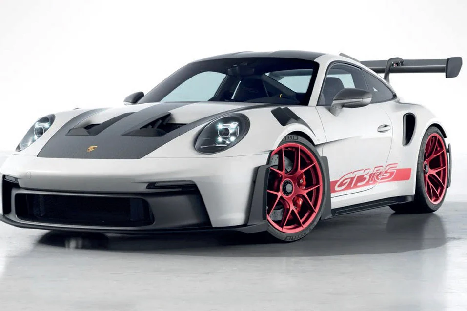 Norev 2022 Porsche 911 992 GT3 RS Weissach Package White w/ Pyro Red 1:18