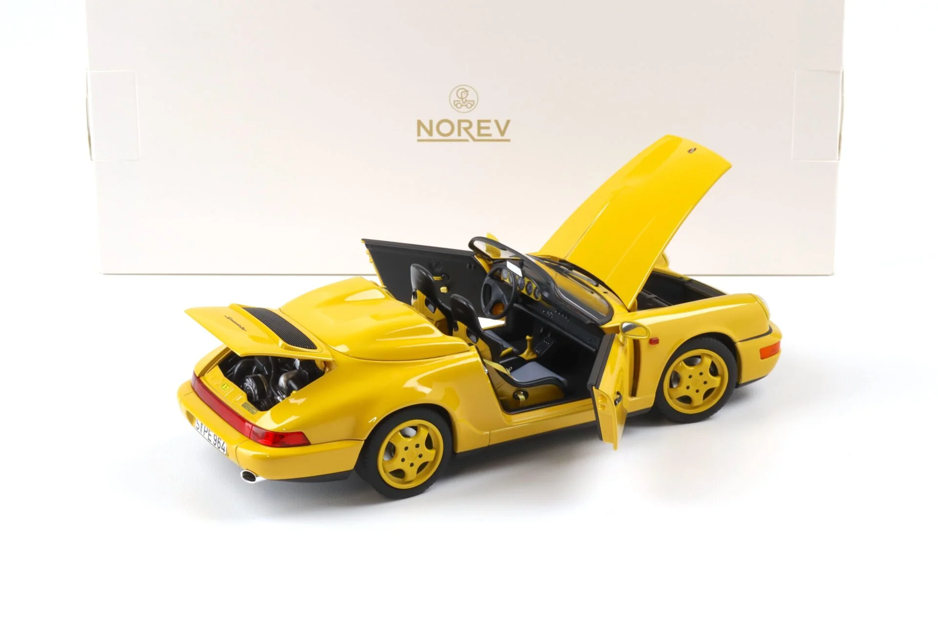 Norev Porsche 1993 911 964 Carrera Speedster Speed Yellow 1:18 - Image 2