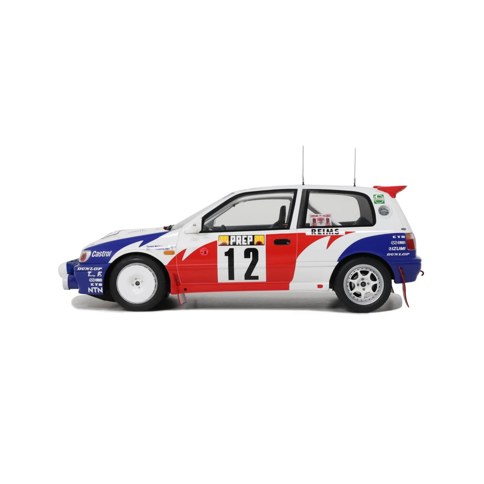 Otto 1992 Nissan Sunny GTi-R Team Nissan Motorsport Europe No 12 Rally Montecarlo White Red Blue 1:18 - Image 2