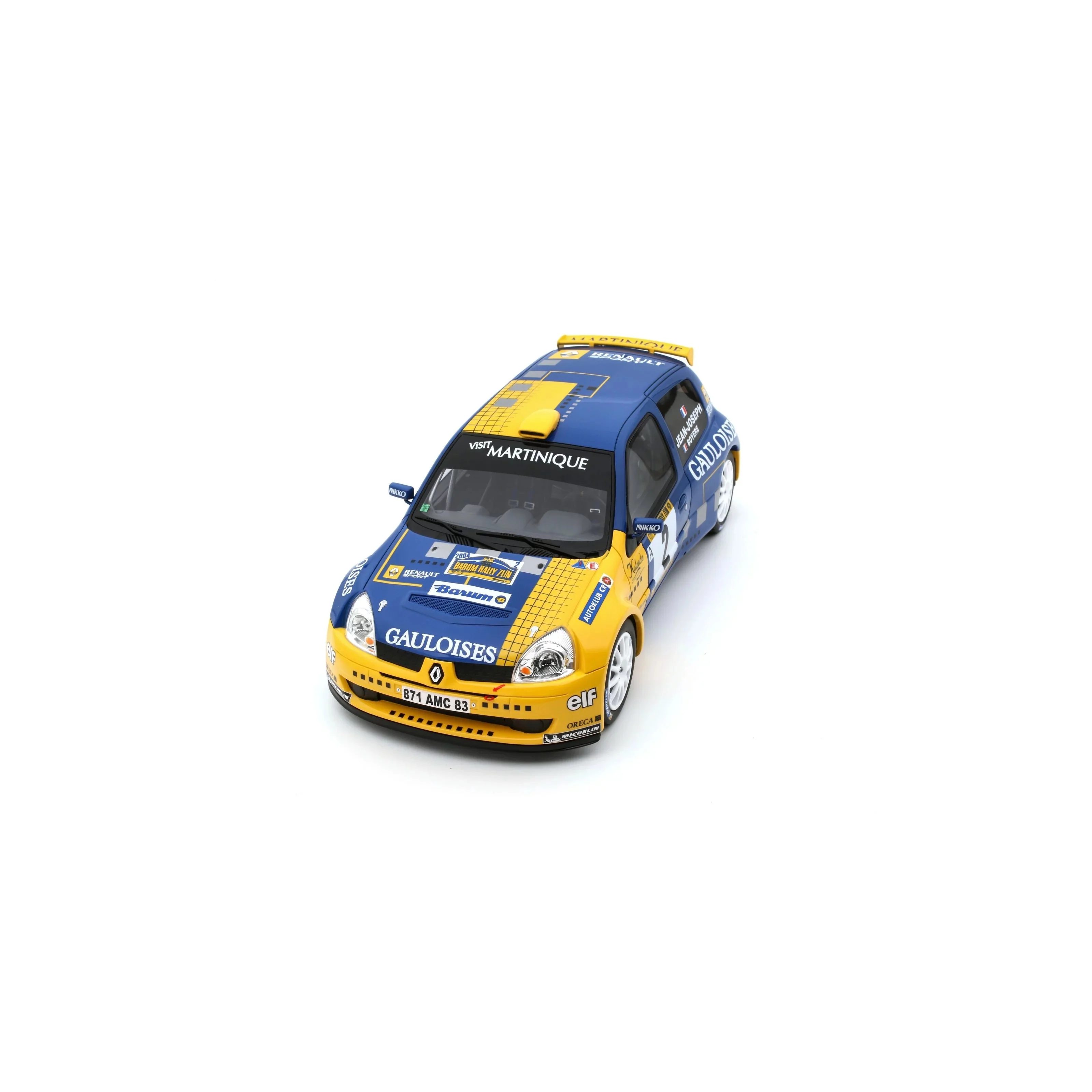 Otto 2004 Renault Clio S1600 No 2 Winner Rally Barum 2004 Yellow & Blue 1:18 - Image 6