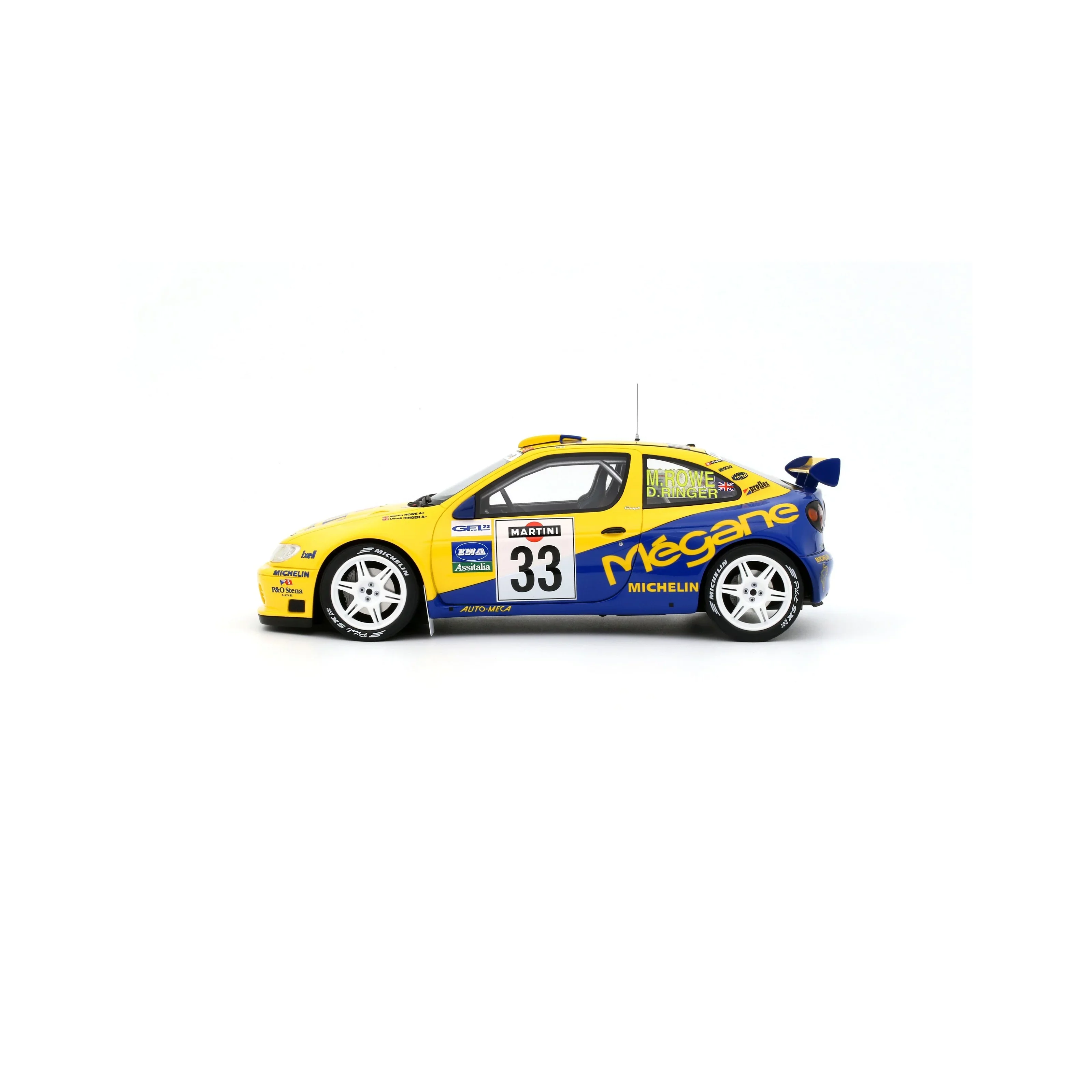 Otto Renault Megane Maxi #33 Rally San Remo 1998 Yellow & Blue 1:18 - Image 3