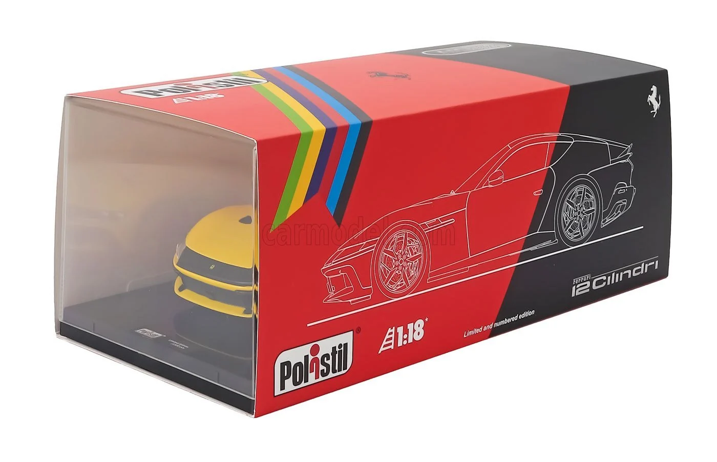Polistil 2024 Ferrari 12Cilindri Giallo Modena (Yellow) High Fidelity WITH DISPLAY 1:18 - Image 11