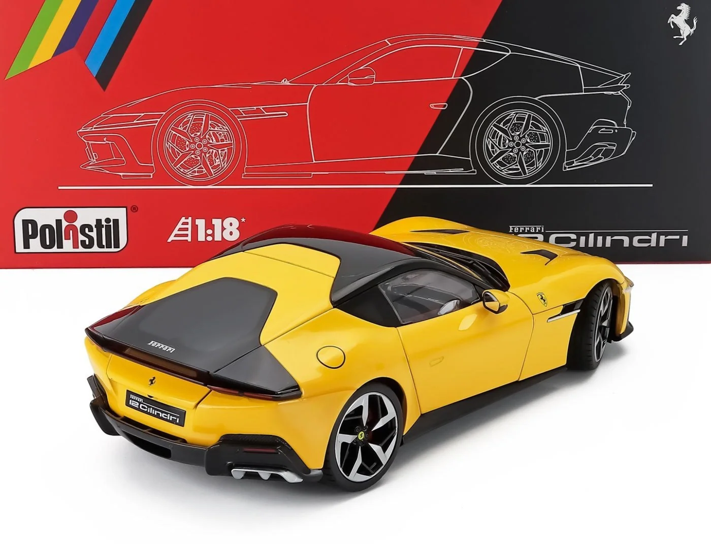 Polistil 2024 Ferrari 12Cilindri Giallo Modena (Yellow) High Fidelity WITH DISPLAY 1:18 - Image 2