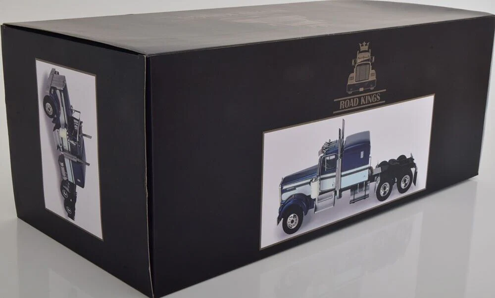 Road Kings 1989 Kenworth W900 Tractor Truck 3 Blue & White 1:18 - Image 8