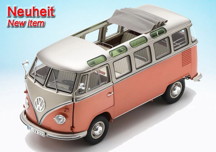 Schuco 1962 Volkswagen T1 Bulli Samba Bus Copper and Silver 1:18 - Image 3