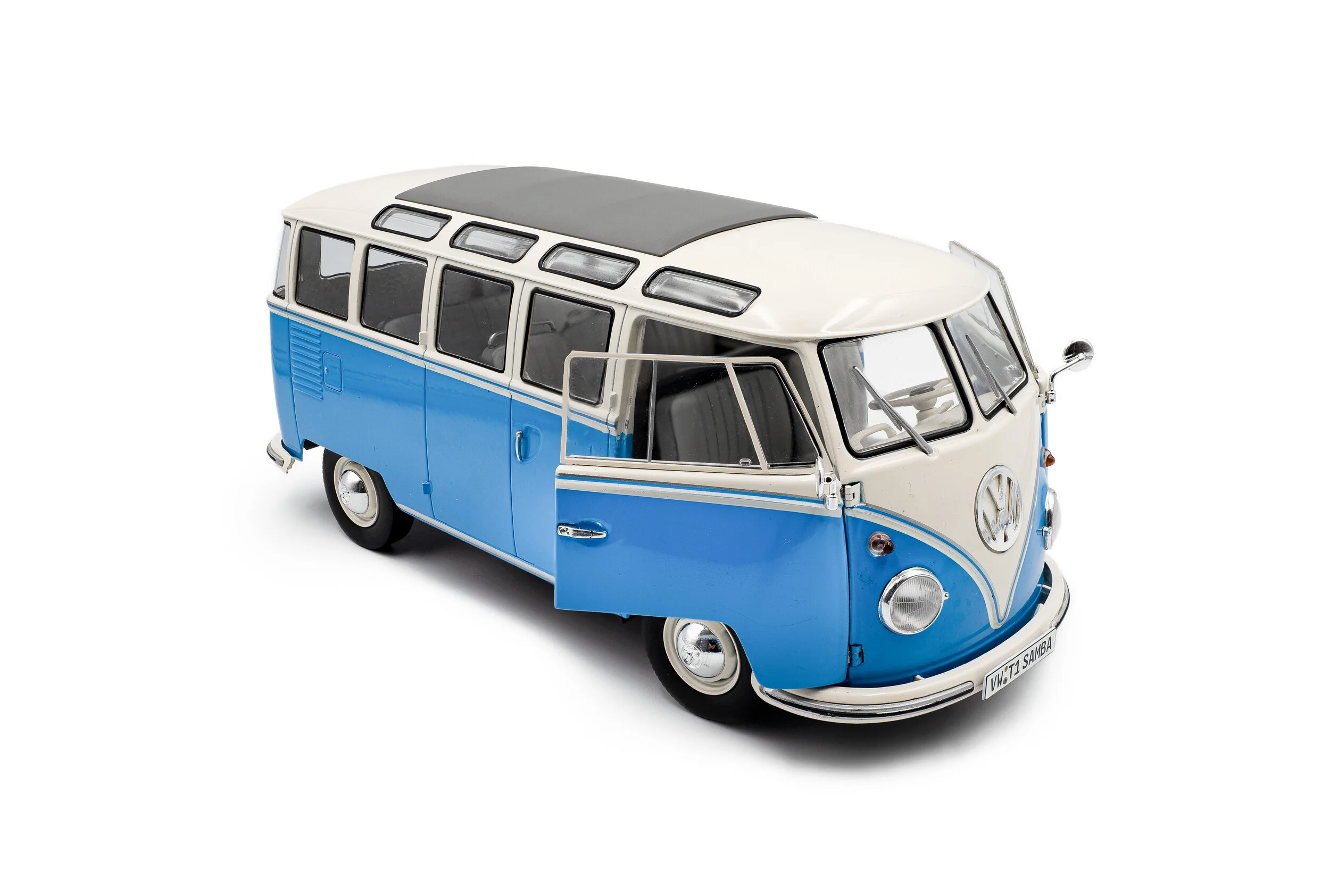 Solido 1962 Volkswagen T1 Samba Minibus Blue 1:18 - Image 7