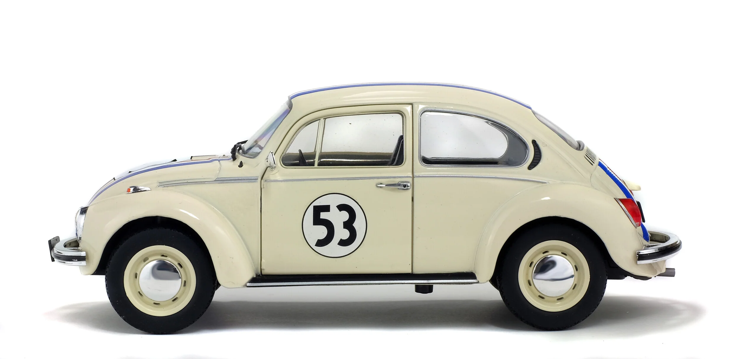 Solido 1973 Volkswagen Beetle 1303 - Racer No 53 "Herbie" White 1:18 - Image 3
