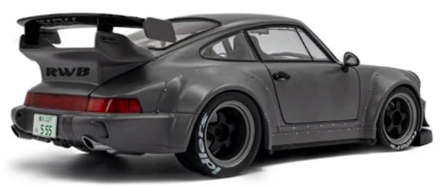 Solido 2016 Porsche 911 (964) RWB Bodykit Nardo Grey w/ Akira Nakai Figure 1:18 - Image 2