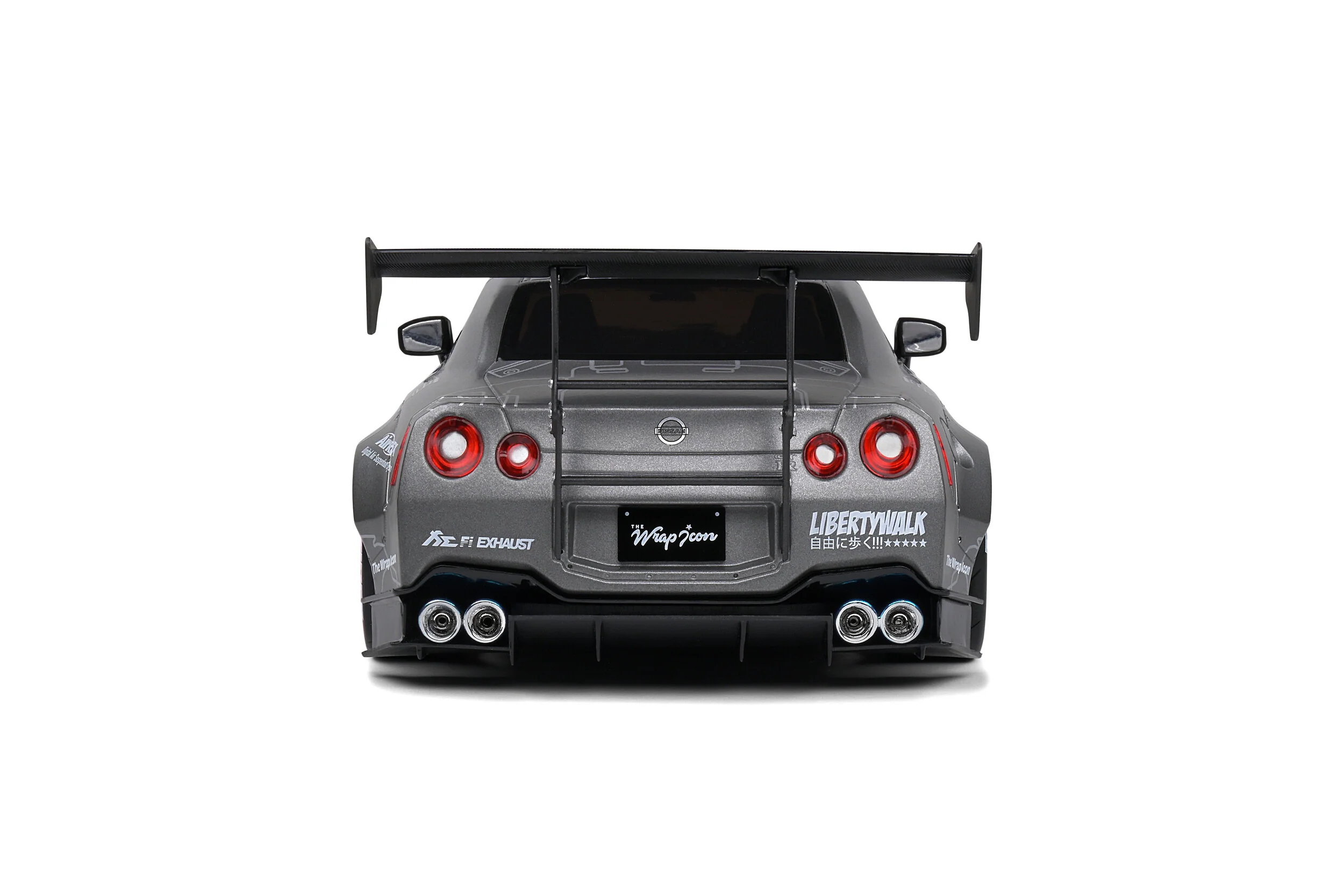 Solido 2020 Nissan GT-R (R35) W/ Liberty Walk Body Kit 2.0 Catalogue Design Grey 1:18 - Image 3