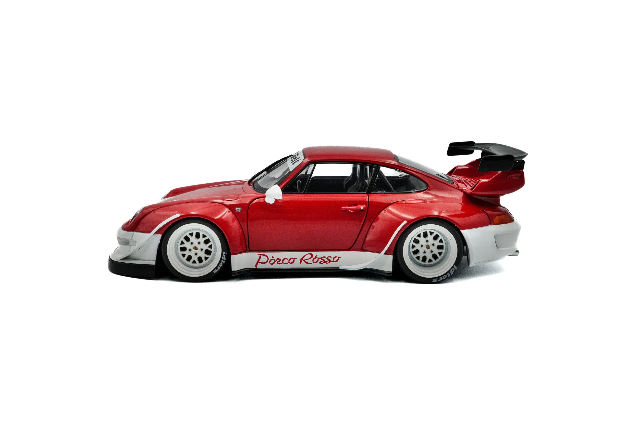 Solido 2020 Porsche 911 993 RWB Bodykit "Porco" Red and White 1:18 - Image 2