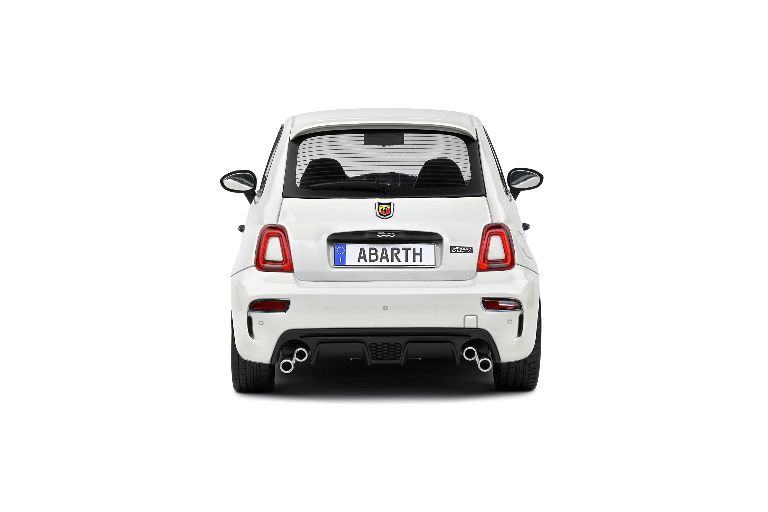 Solido 2022 Fiat 695 (500) Abarth White w/ Black Stripe 1:18 - Image 3