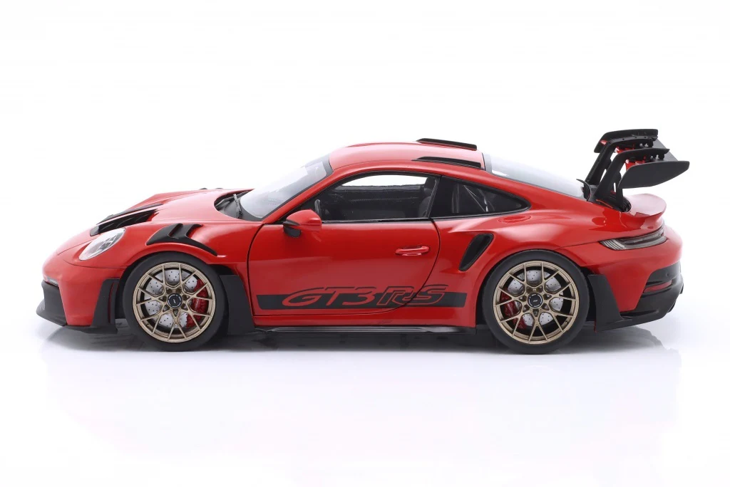 Solido 2024 Porsche 911 992 GT3 RS Guards Red w/ Gold Wheels 1:18 - Image 3
