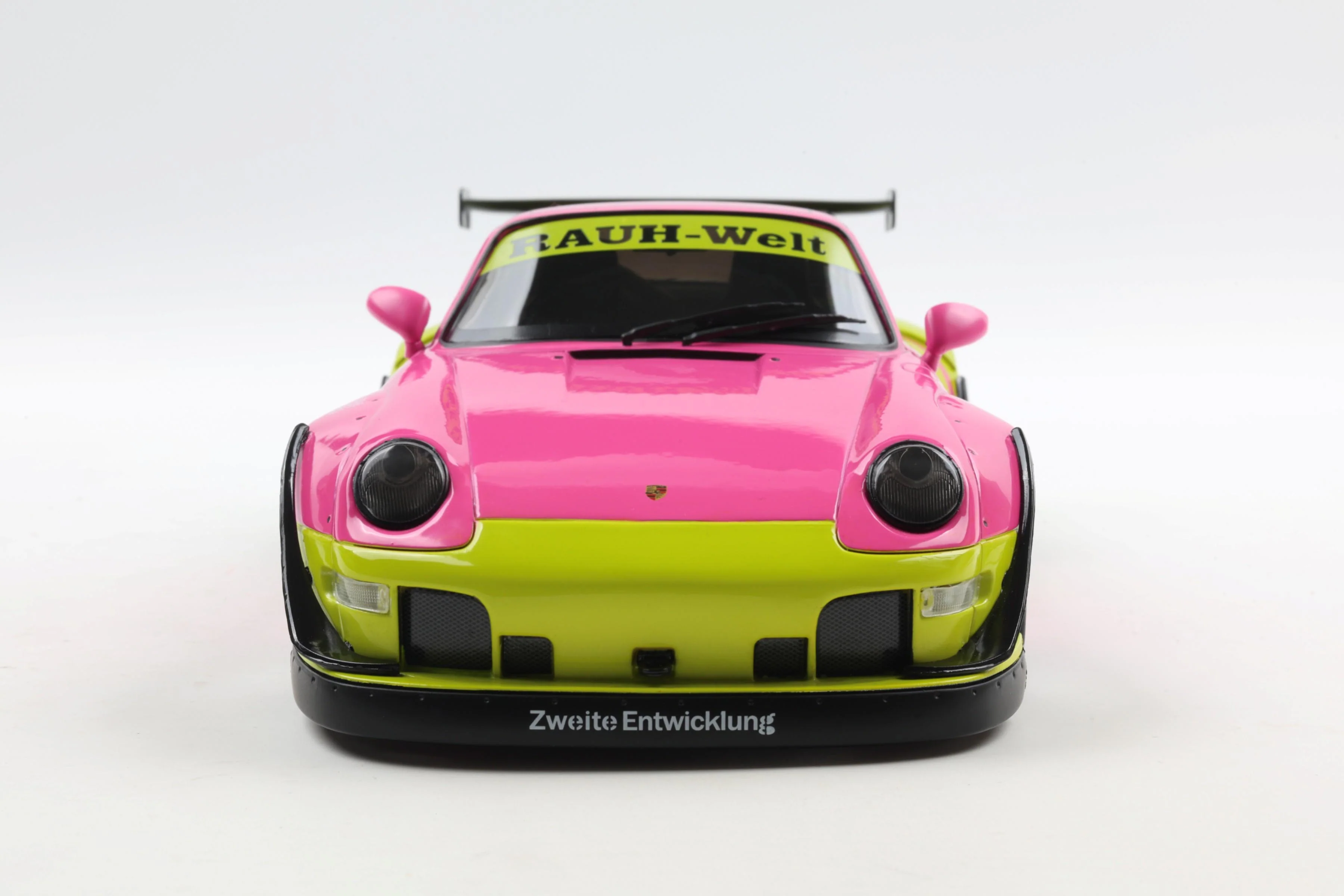 Solido 2024 Porsche 911 993 RWB Bodykit Pink & Yellow 1:18 - Image 5