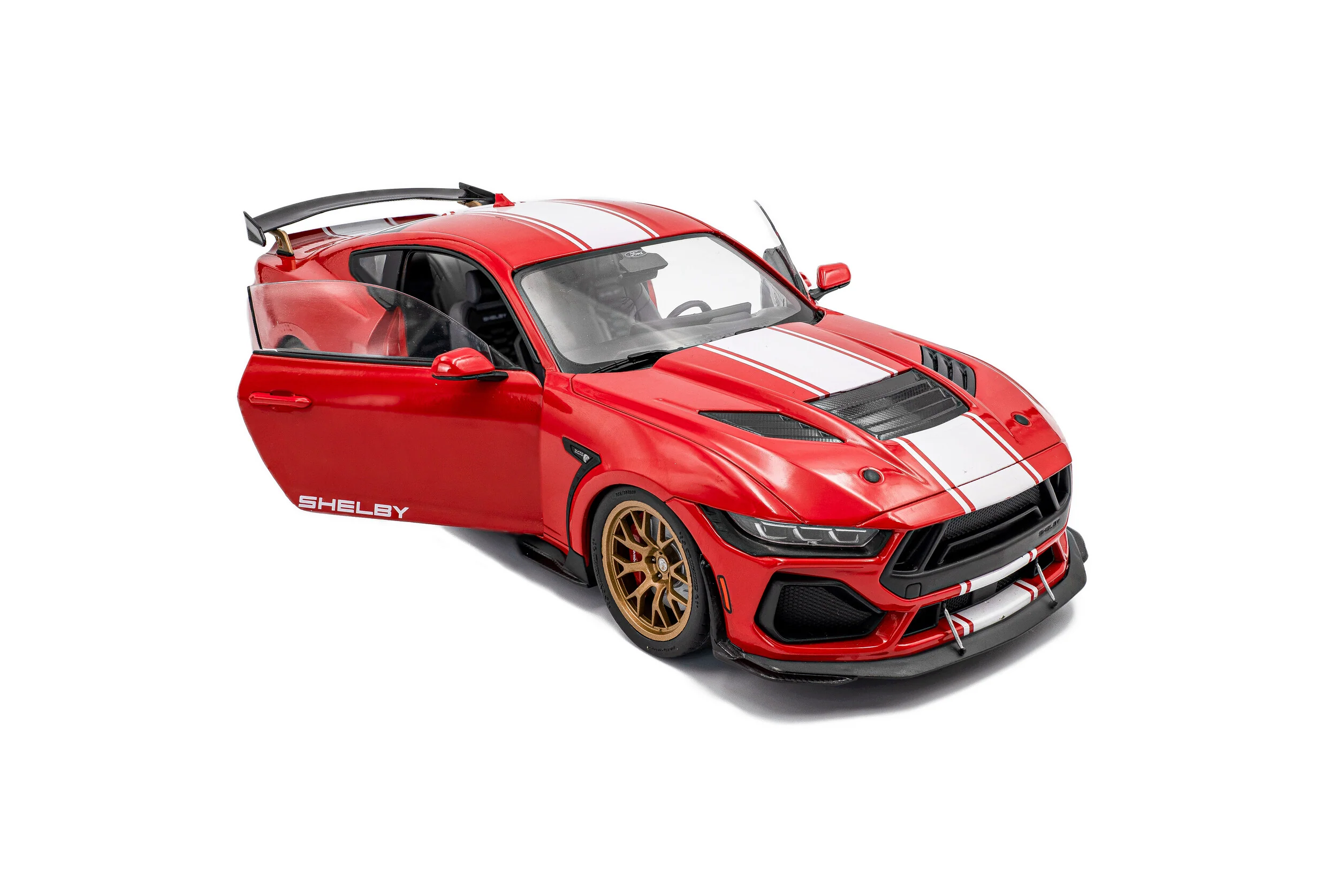 Solido 2025 Ford Shelby Mustang Super Snake Red w/ White Stripes 1:18 - Image 7