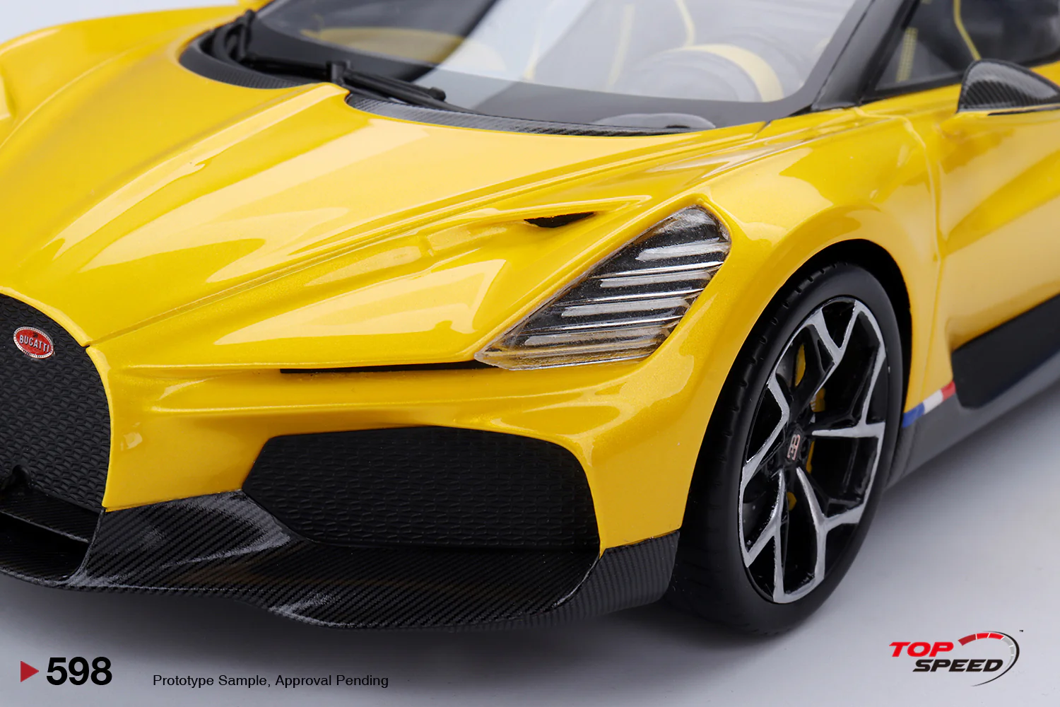 Topspeed Bugatti W16 Mistral Yellow 1:18 - Image 4