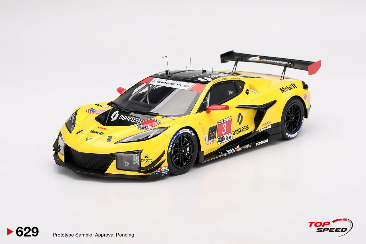 Topspeed Chevrolet Corvette C8 Z06 GT3.R #3 Corvette Racing by Pratt Miller Motorsports 2025 IMSA 24 Hours of Daytona Yellow 1:18