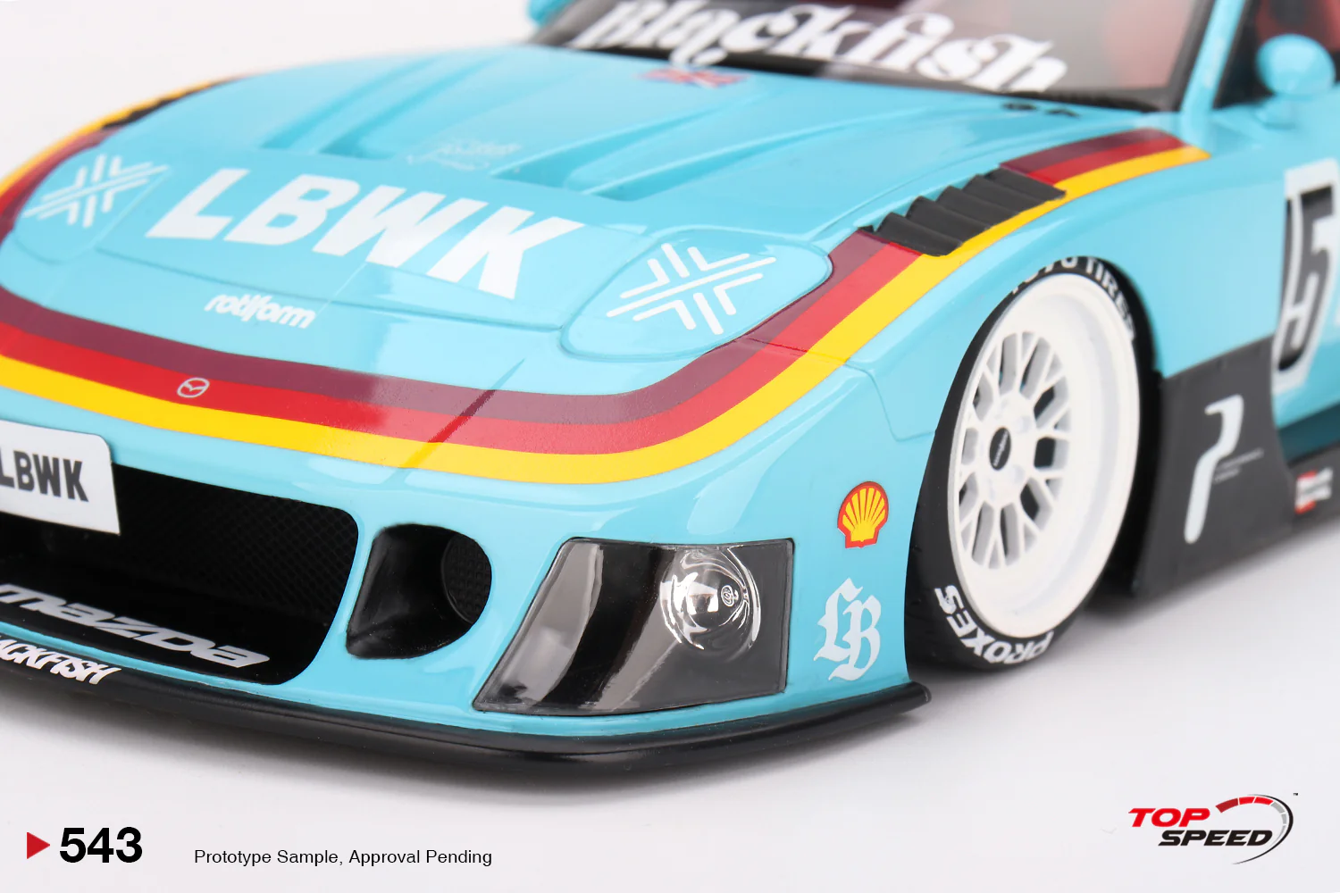 Topspeed Mazda RX-7 FD LB-Super Silhouette Liberty Walk Europe Blue 1:18 - Image 4